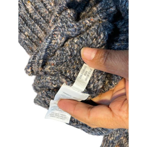 Madewell Pleated Shoulder Balloon‎ Sleeve Blue Chunky Knit Sweater Small - Picture 9 of 10